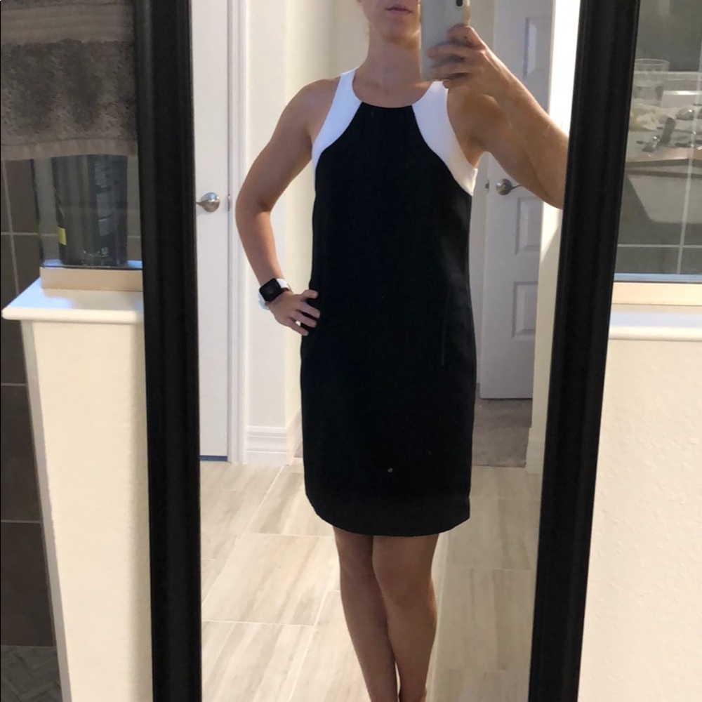 Banana republic 00P black and white work dress